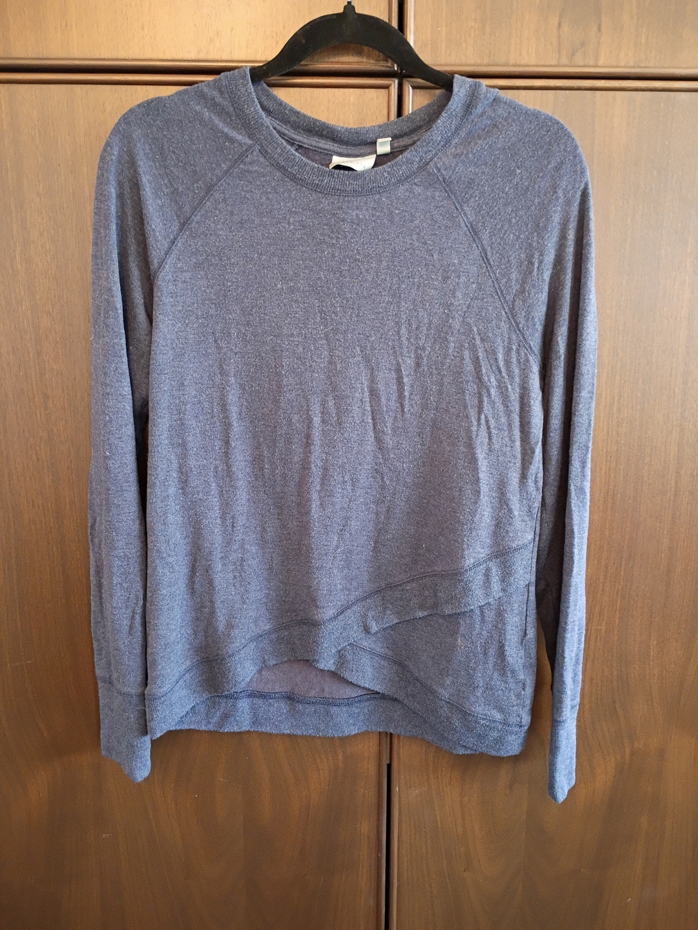Athleta Heathered Navy Crewneck Pullover M